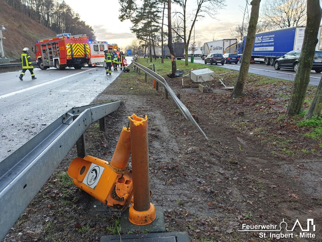 VU mit Person, BAB 6 FR MA -> SB