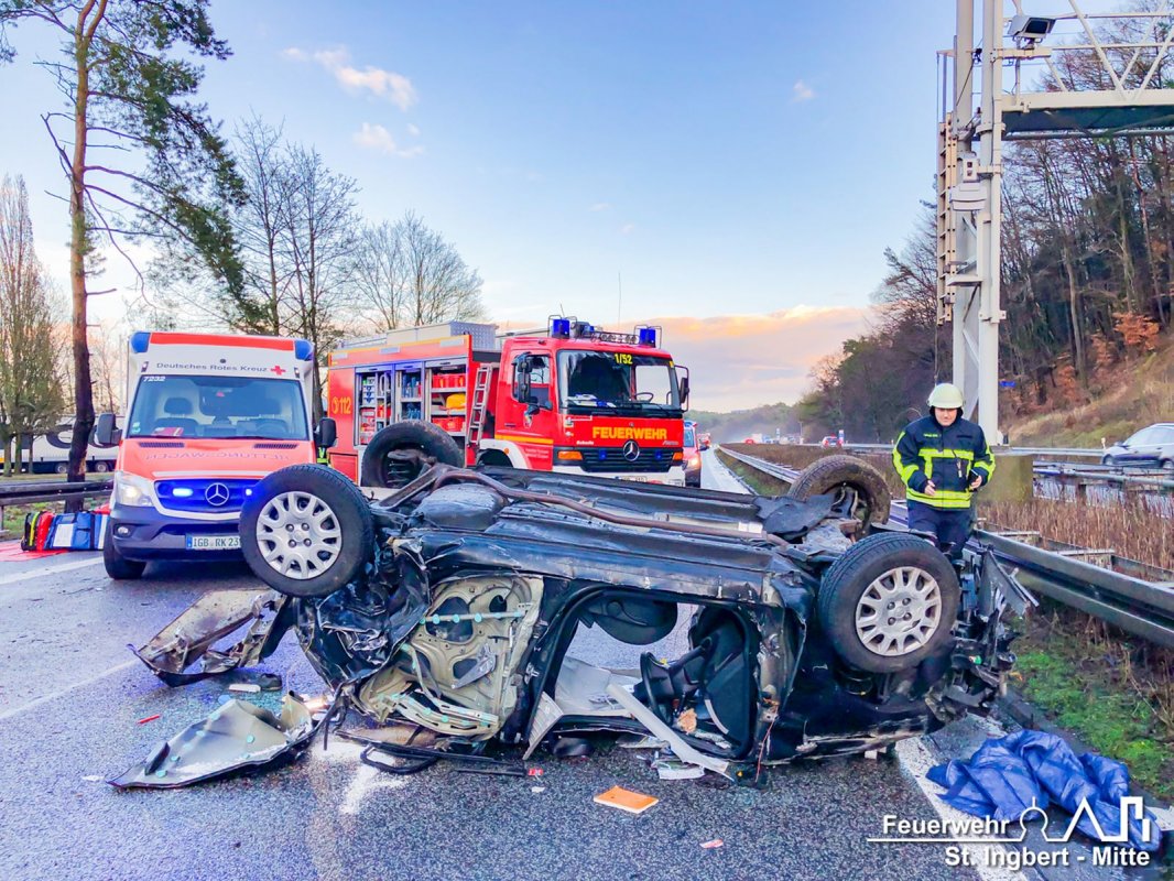 VU mit Person, BAB 6 FR MA -> SB