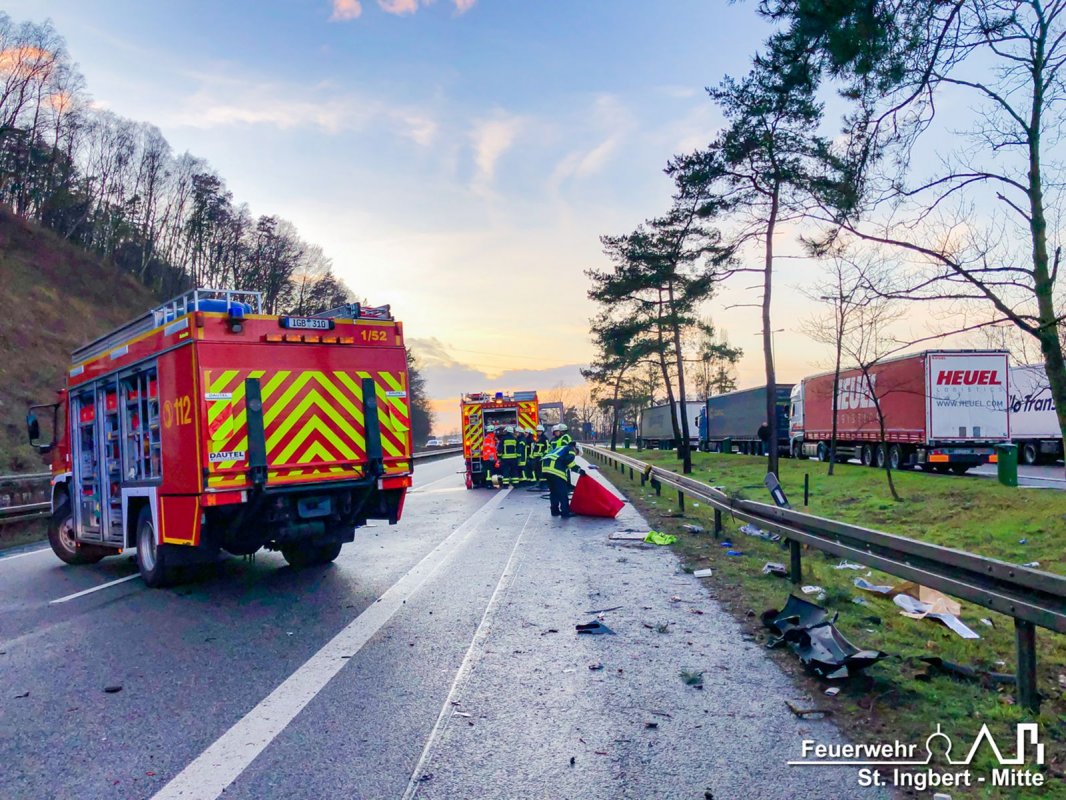 VU mit Person, BAB 6 FR MA -> SB