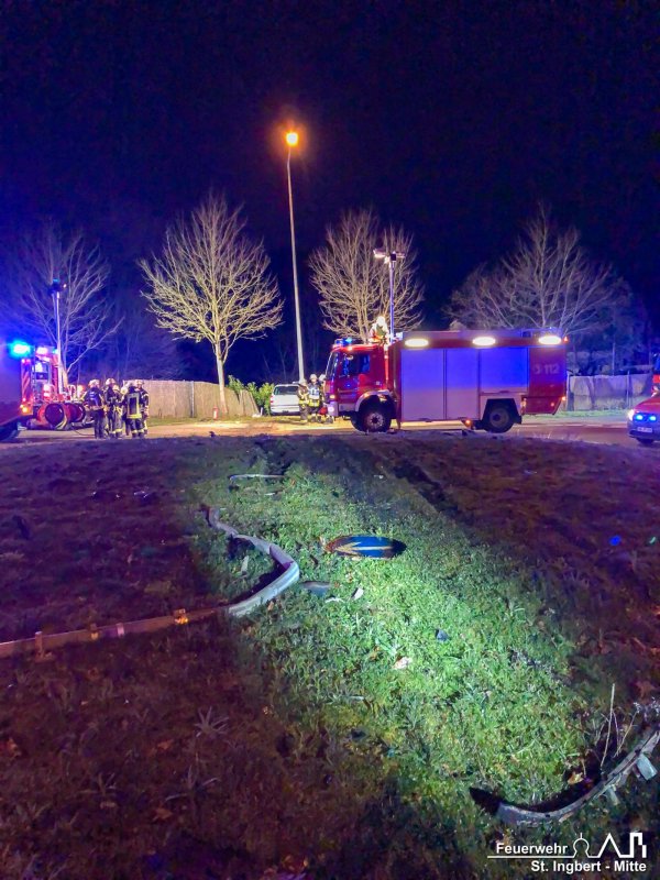 VU mit Person, Ensheimer Straße