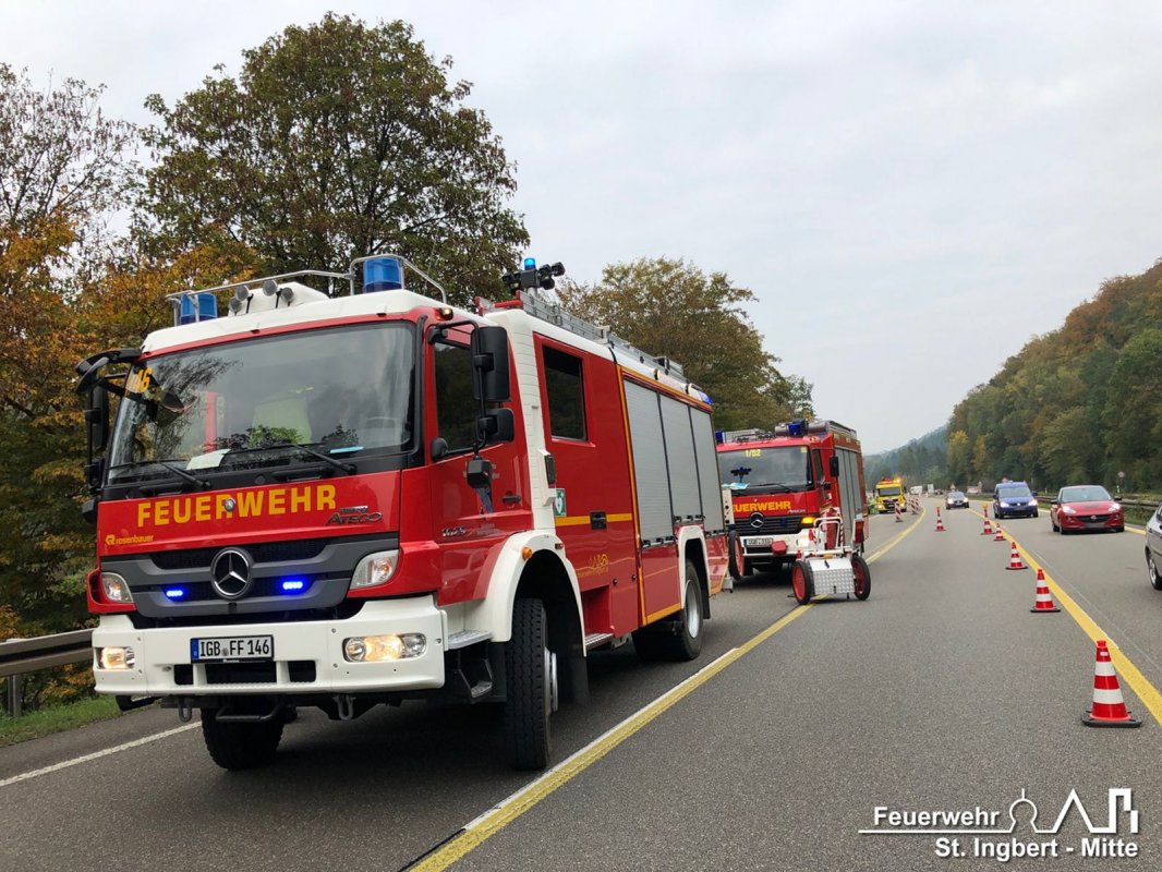 Auslaufende Betriebsstoffe nach VU, BAB 6