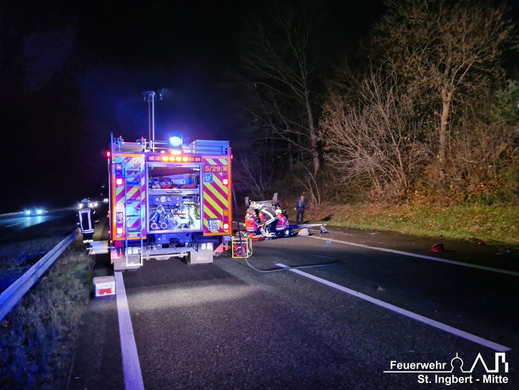 VU mit Person, BAB 6 FR MA -> SB