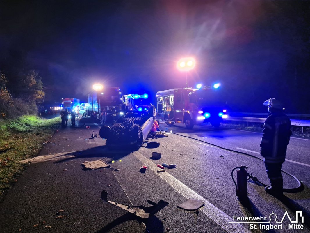 VU mit Person, BAB 6 FR MA -> SB