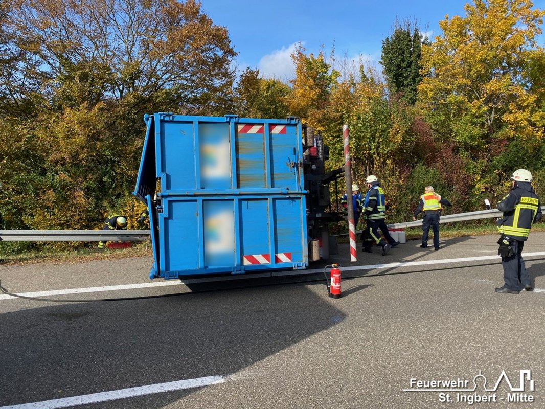 VU LKW mit Person, BAB 6 FR MA -> SB