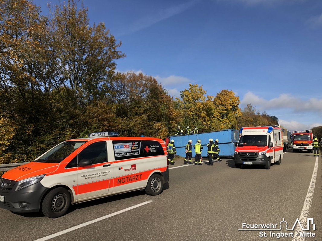 VU LKW mit Person, BAB 6 FR MA -> SB