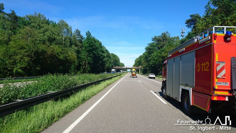 Verkehrsunfall mit Person, A6 Rohrbach -> AK NK