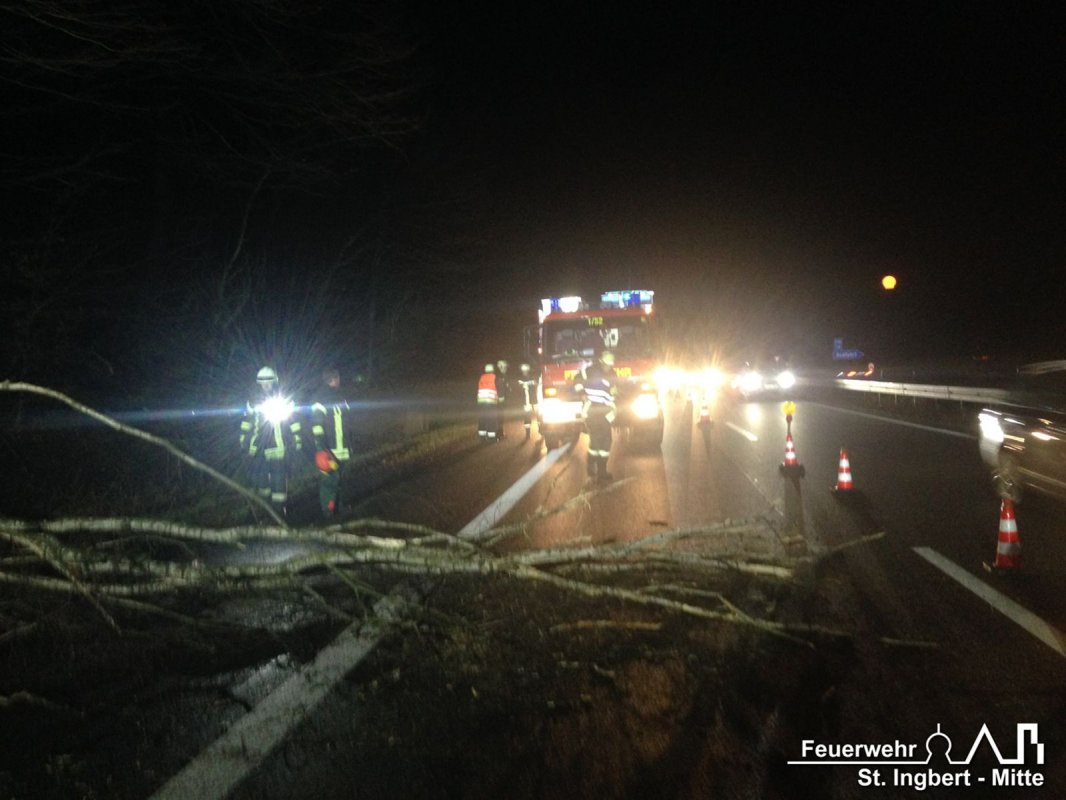 Baum auf Fahrbahn, BAB 6